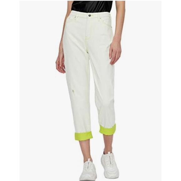 NWT ARMANI EXCHANGE Boyfriend Fit Women's Jeans Pistachio Soft Girl Casual 26R - Picture 1 of 7